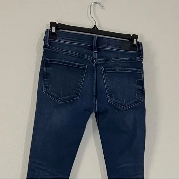 Express Mid Rise Ankle Legging Stretchy Jeans, Size 00S/00C, Blue, Pre-owned - Picture 6 of 8